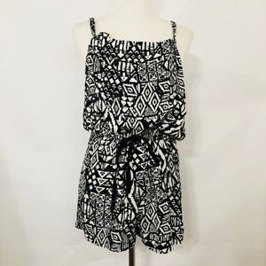 Black and White patterned romper